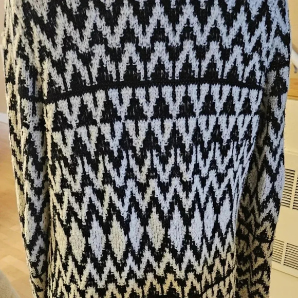 LOFT Lou & Grey Sweater Wmns  S/M Long Sleeve Open Front Wool Knit Tribal Print - Picture 5 of 7